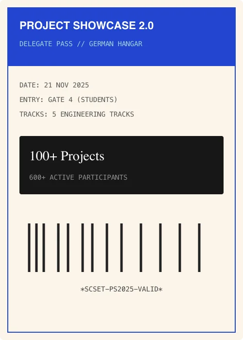 Archival event pass ticket with barcode and bold branding