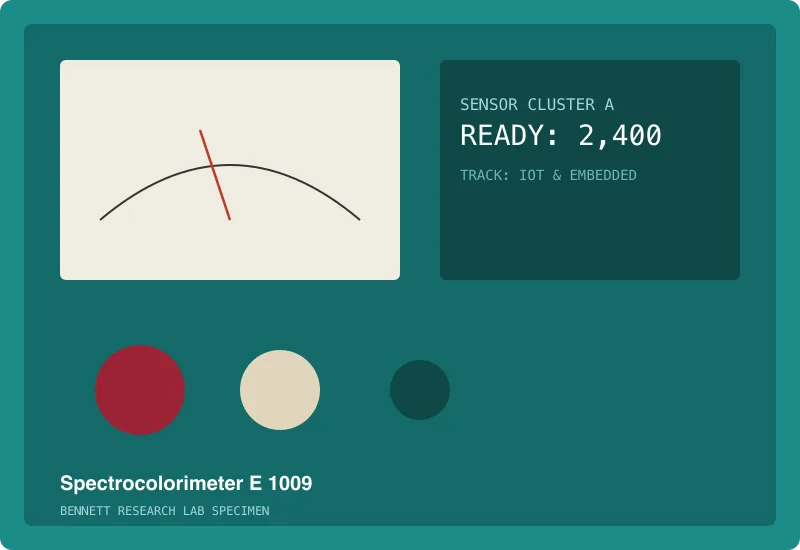 Teal front instrument panel of a Swiss scientific device